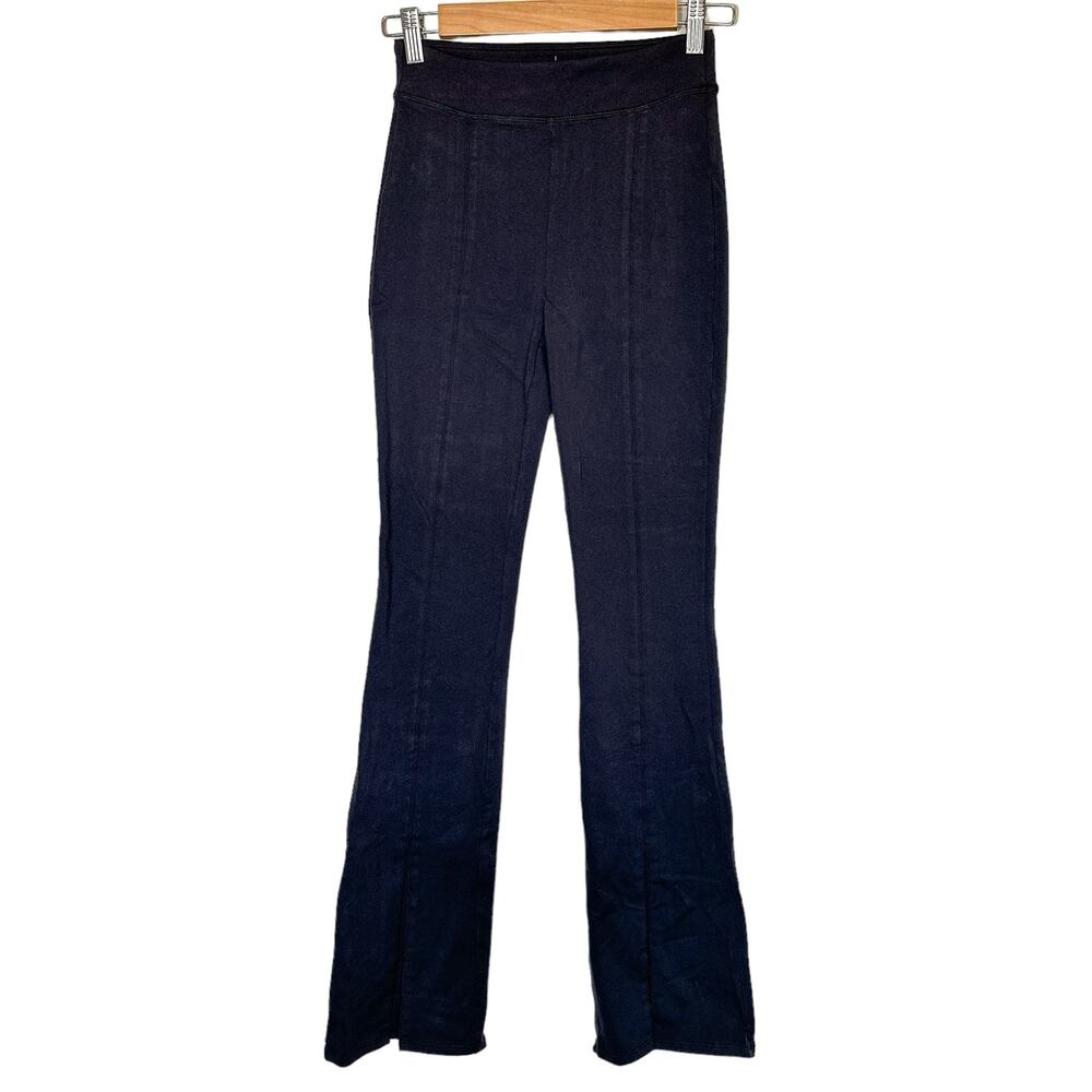 Alo Yoga Airbrush High Waist Flutter Flare Split Legging Pant Black Small - Picture 2 of 15